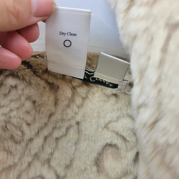 Coldwater Creek Womens Size Medium Tan Faux Suede Faux Fur Jacket Coat - Picture 10 of 13